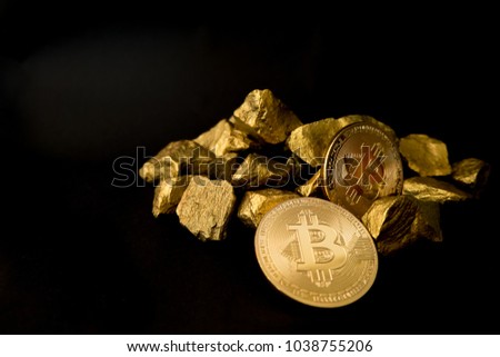 Bitcoin Mining Concept Bitcoin Gold Ore Stock Photo Edit Now - 
