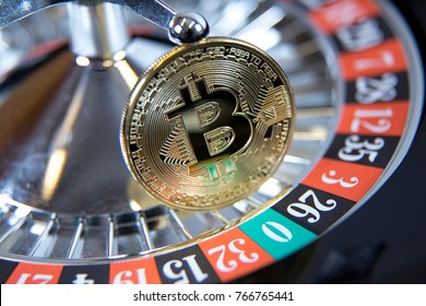 bitcoin on the table in the casino - Shutterstock ID 766765441
