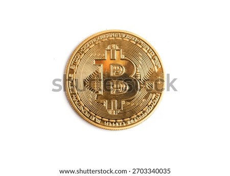 Bitcoin on a white background