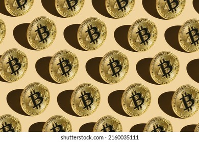 Bitcoin Pattern on beige background. - Powered by Shutterstock - Get 15% off with code: PIKWIZARD15