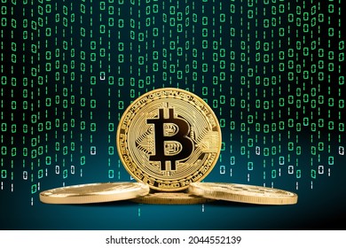 Bitcoin Digital Binary Code Theme For Crypto Fans or Traders graphic