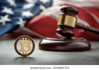 Bitcoin vs american government concept with copy space - Powered by Shutterstock