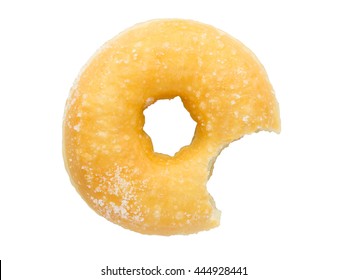 Bite Mark On Homemade Donut With Clipping Path