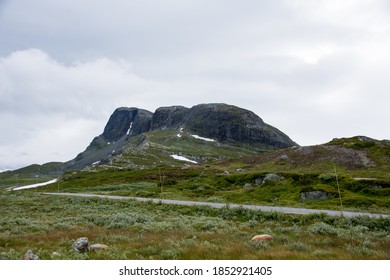 Bitihorn Mountain In Norway, Road To The Mountain. 