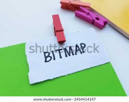 Bitmap writting on table background.