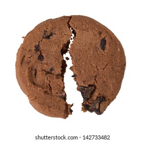 bitten cookie isolated on white background