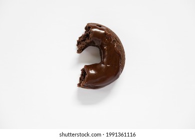 A Bitten Double Chocolate Donut