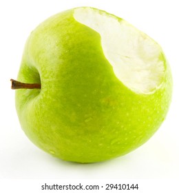 bitten off green apple