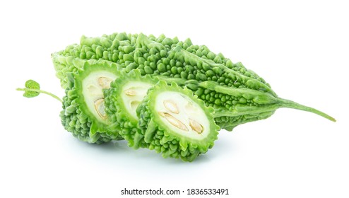 Bitter Gourd Isolated On White Background Stock Photo 1836533491 ...