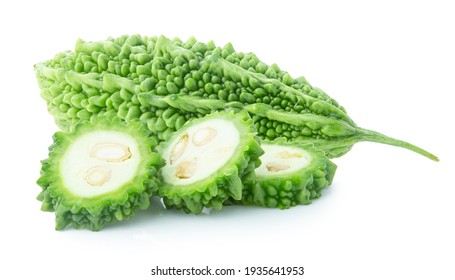 Bitter Gourd Isolated On White Background