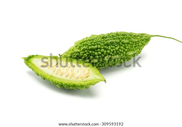 A Bitter\
gourd on white background or\
isolated