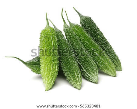 Bitter melon on white background