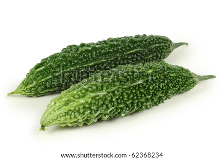  Bitter melon on white background