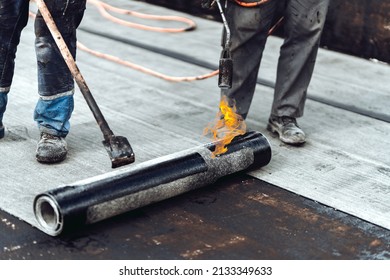 Bituminous Membrane Waterproofing System Details And Installation On Rooftop