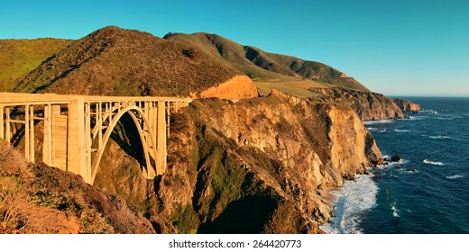 Bixby Bridge panorama as the famous landmark in Big Sur California. - Powered by Shutterstock