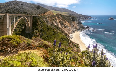 Bixby creek bridge on Highway 1 road, The pacific ocean road, Carifornia, USA - Powered by Shutterstock