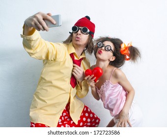 Bizarre Couple In Love Is Photographed On A Mobile Phone