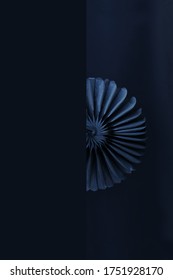 Black Abstract Background With Paper Fan