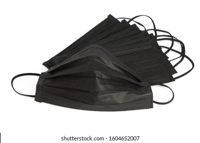 Black Activated Charcoal Face Mask On White Background