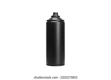 Black Aerosol Can On A White Background.