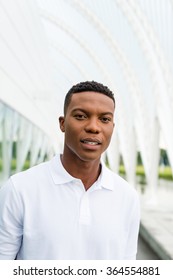 Black, African American College Student On University Campus Not Looking At Camera