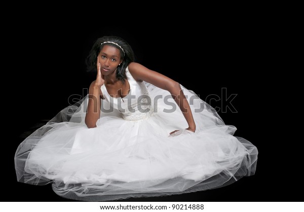 Black African American Woman Bride Wedding Stock Photo Edit Now