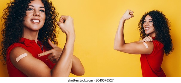 A Black African American Woman Is Vaccinated Against Covid And Is Very Happy About It. The Joy Of Having A Vaccine Made.