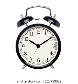 Black Alarm Clock Isolated On White