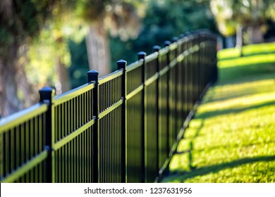 Black Aluminum Fence 3 Rails