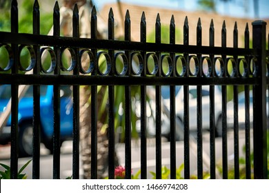 Black Aluminum Fence With Decorative Elements
