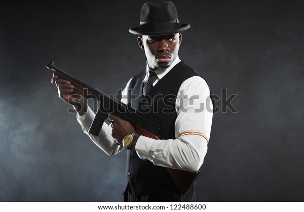 Black American Mafia Gangster Man Suit Stock Photo 122488600 | Shutterstock