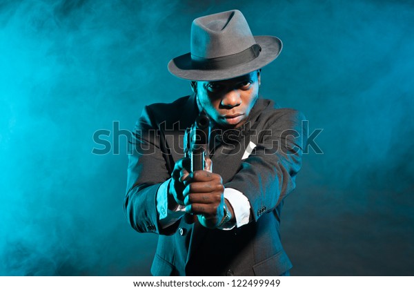 Black American Mafia Gangster Man Suit Stock Photo 122499949 | Shutterstock