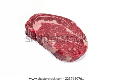 black angus ribeye in high res. images and isolated in white