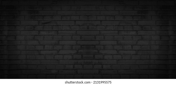 Black anthracite gray grey damaged rustic brick wall brickwork stonework masonry texture background banner panorama pattern template architecture