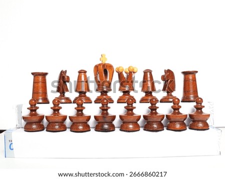Black chessmen’s arranged up and down