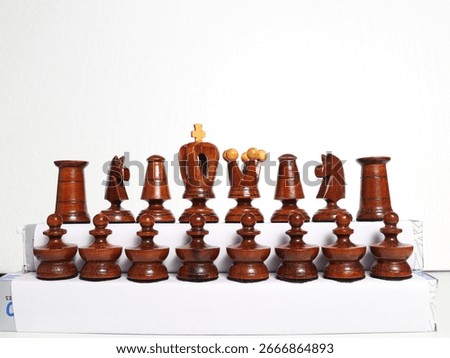 Black chessmen’s arranged up and down