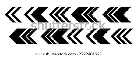 Black arrows, minimal vector arrow icon representing direction, movement, navigation, and forward progress.