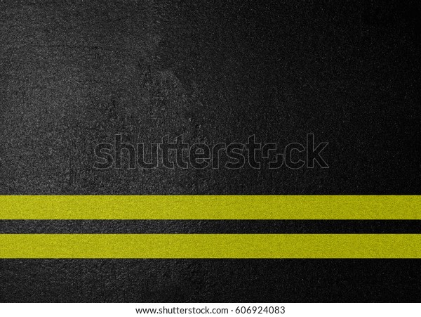 Black Asphalt Road Texture Yellow Stripes Stock Photo Edit Now