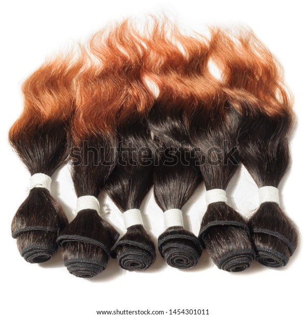 Black Auburn Ombre Style Wavy Human Stock Photo Edit Now 1454301011