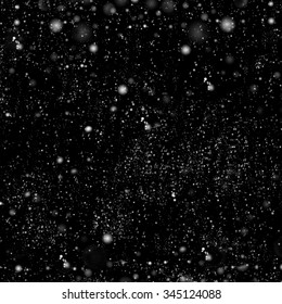 Black Background With Falling Snow Effect. Winter Night