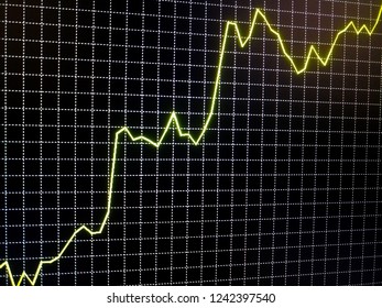 Black Background, Yellow Line Forex, Trading, Government Procurement, Economy, Euro, Dolar, Ruble, Sanctions