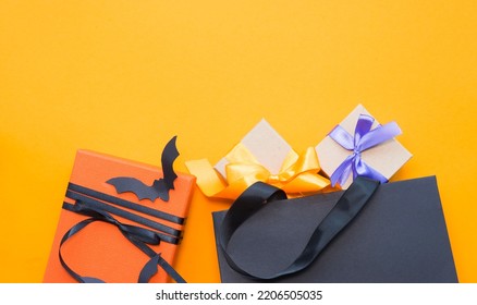 Black Bag With Halloween Gift Boxes