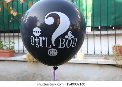 Black Balloon For Gender Reveal Party