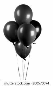 Black Balloons Isolated On White