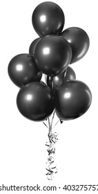 Black Balloons Isolated On White
