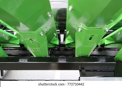 Black Band Saw Inside The Green Case. Combine Harvester.