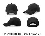 Black baseball cap in four different angles views. Mock up.

