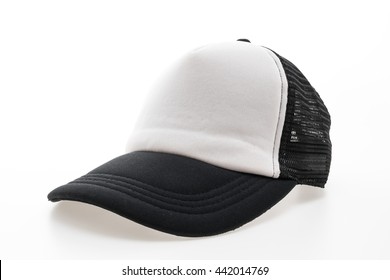 Black Baseball Cap Or Hat Isolated On White Background