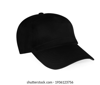 Black baseball cap isolated on white background. Mockup template. Sport hat accessory model.