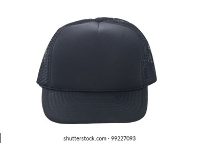  black baseball hat isolated on white